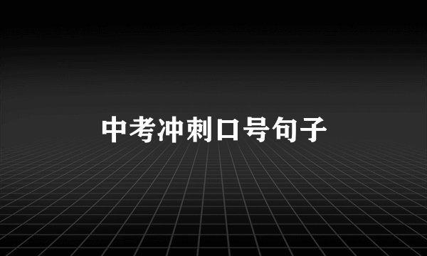 中考冲刺口号句子