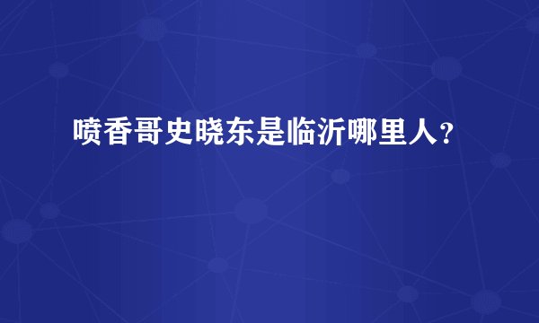 喷香哥史晓东是临沂哪里人?
