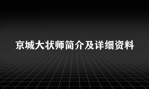 京城大状师简介及详细资料