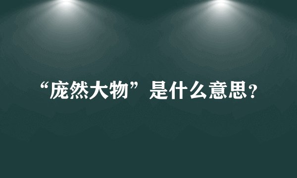 “庞然大物”是什么意思？