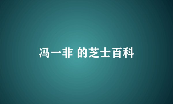 冯一非 的芝士百科