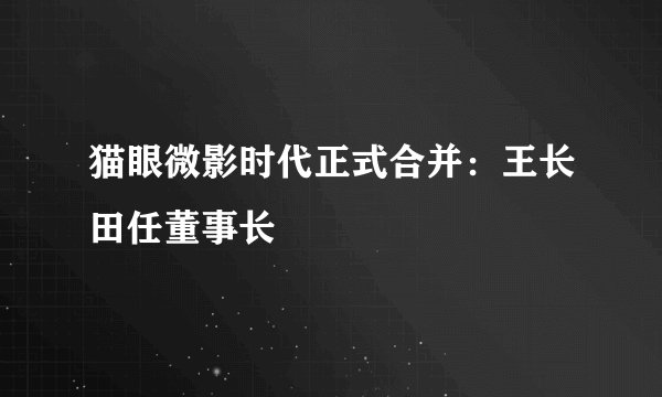 猫眼微影时代正式合并：王长田任董事长