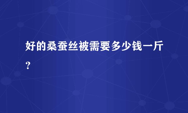 好的桑蚕丝被需要多少钱一斤？