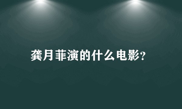 龚月菲演的什么电影？