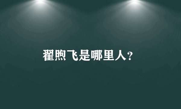 翟煦飞是哪里人？