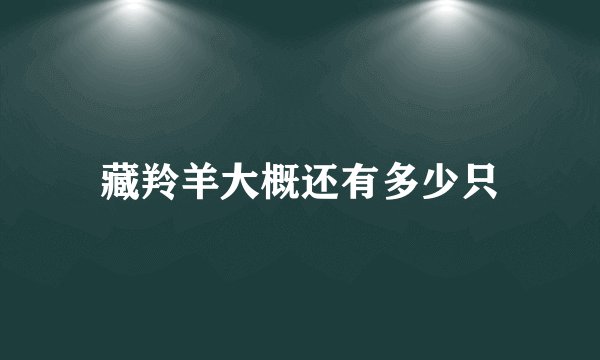 藏羚羊大概还有多少只