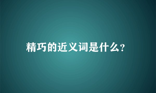 精巧的近义词是什么？
